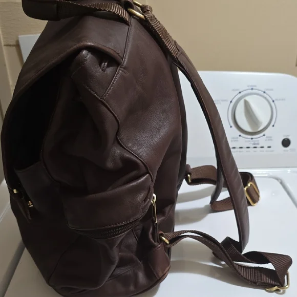 Coach LARGE Dark Brown Leather Backpack - Picture 2 of 11